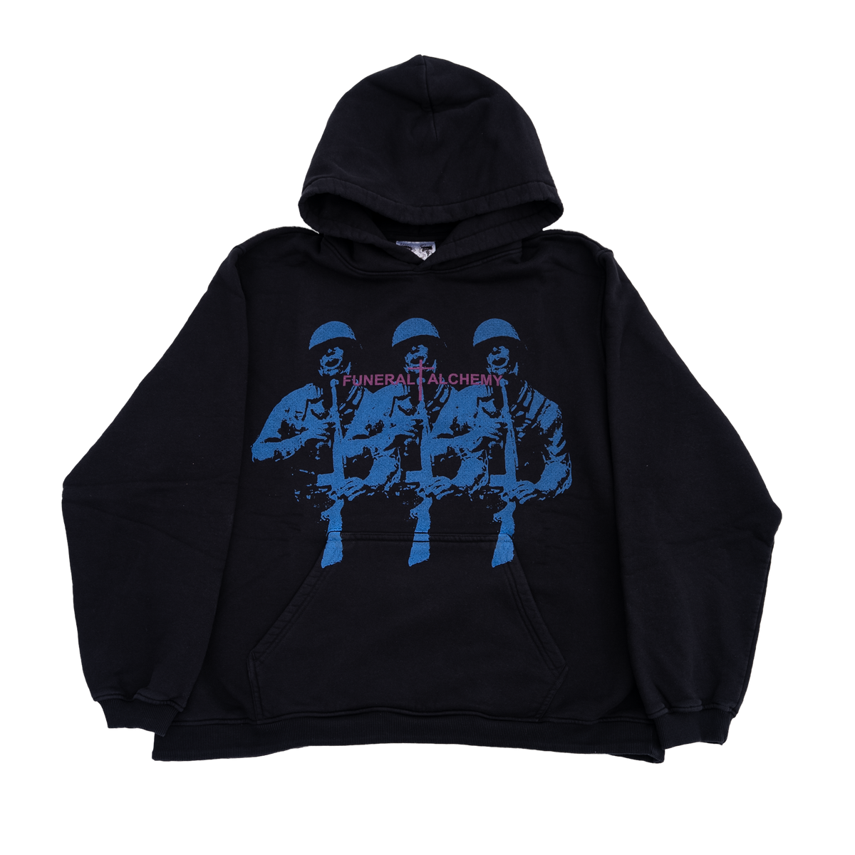 PTSD WASHED BLACK HOODIE
